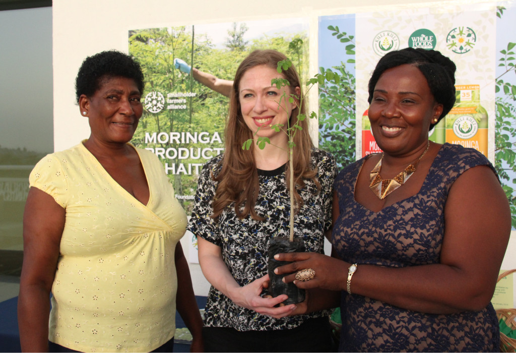 Chelsea Clinton with Kuli Kuli Moringa farmers