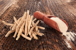 Powdered Ashwagandha roots used for stress relief